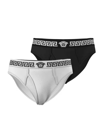 Versace Men & Apos;s Medusa La Greca 2-pack Briefs In Multi
