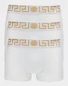 Versace Men's 3-pack Low Rise Greca Trunk In White