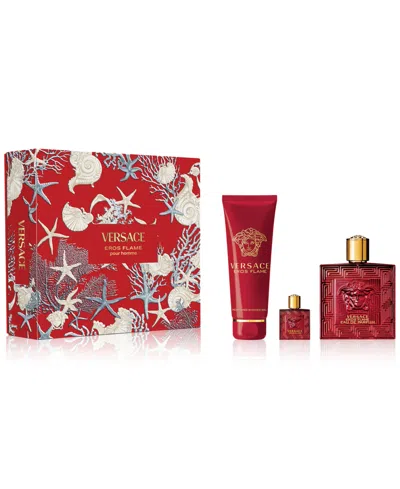 Versace Men's 3-pc. Eros Flame Eau De Parfum Gift Set In No Color