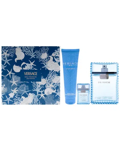 Versace Men's 3.4oz Eau Fraiche 3pc Set In Transparent