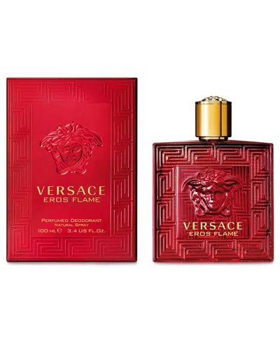 Versace Men's 3.4oz Eros Flame Deodorant Spray (glass Bottle) In White