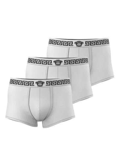 Versace Men & Apos;s Medusa La Greca 3-pack Boxer Briefs In White