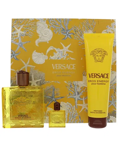 Versace Men's 3pc Eros Energy Gift Set In Yellow