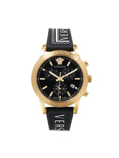 Versace Men's 40mm Stainless Steel Chronograph Watch In Black