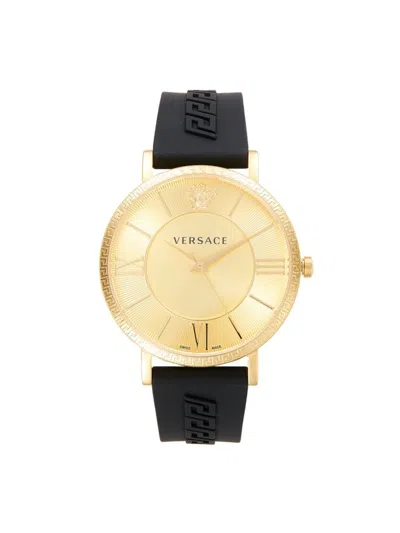 Versace Men's 42mm Stainless Steel & Silicone Strap Watch In Sapphire