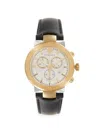 Versace Men's 43mm Ip Two Tone Stainless Steel & Leather Strap Chronograph Watch In Sapphire
