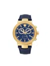 Versace Men's 43mm Stainless Steel & Leather Strap Watch In Sapphire