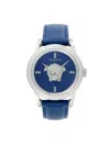 Versace Men's 43mm Stainless Steel & Leather Strap Watch In Sapphire
