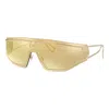 Versace Men's Medusa Metal Shield Sunglasses In Gold