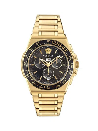 VERSACE MEN'S 45MM GRECA EXTREME CHRONO YELLOW GOLDONE WATCH
