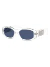 Versace Men's 53mm Medusa Detail Oval Sunglasses In Transparent