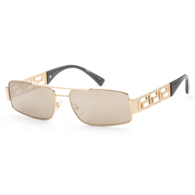 Versace Men's 60mm Gold Sunglasses Ve2257-10025a-60 In Gray