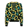 Versace Leopard Pattern Button-up Cardigan In Green