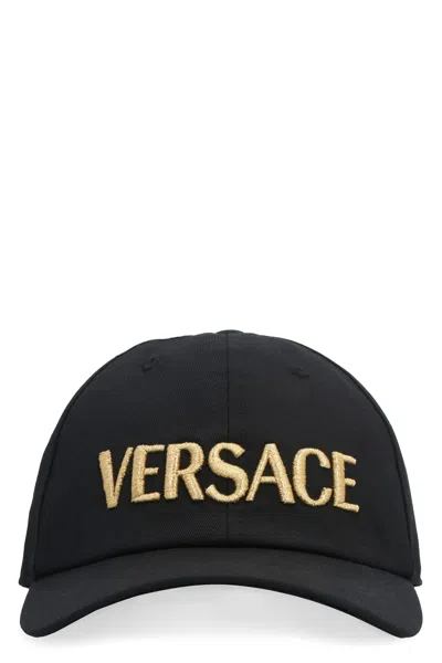 Versace Men's Adjustable Logo Baseball Cap For Fw23 In Black