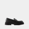 Versace Smooth Leather Adriano Loafers In In Black