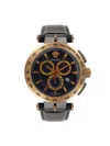 VERSACE MEN'S AION CHRONO 45MM STAINLESS STEEL CASE & LEATHER STRAP CHRONOGRAPH WATCH