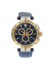 VERSACE MEN'S AION CHRONO 45MM TWO TONE STAINLESS STEEL & LEATHER STRAP CHRONOGRAPH WATCH