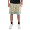 Versace Silk Bermuda Shorts With All-over Logo In Neutral
