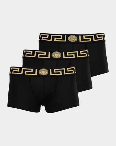 Versace Men & Apos;s 3-pack Medusa Jersey Briefs In Black