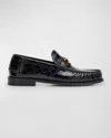 Versace Medusa Croc-effect Leather Loafers In Black