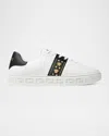 Versace Men & Apos;s La Greca Leather Low-top Sneakers In White