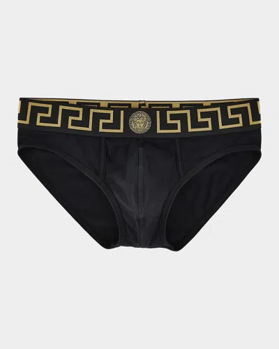 Versace Greca-border Briefs In Multi