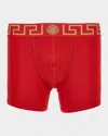Versace Men & Apos;s Medusa Key Jersey Boxer Brief In Red