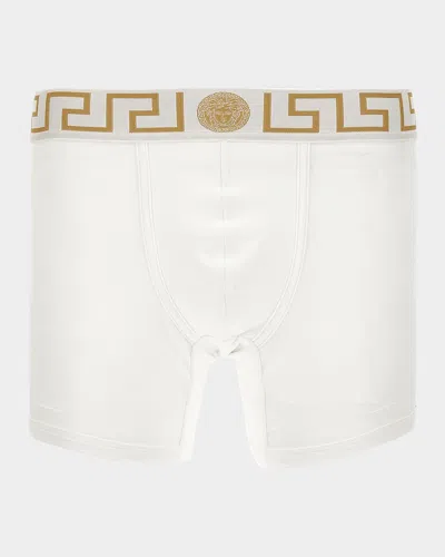 Versace Men & Apos;s Medusa Key Jersey Boxer Brief In White