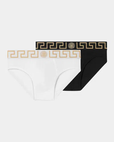 Versace Men & Apos;s Medusa Key Jersey Brief 2-pack In White