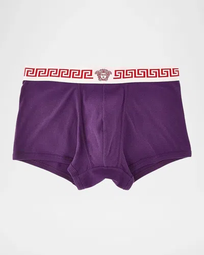 Versace Men & Apos;s Medusa La Greca Boxer Briefs In Purple