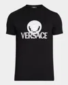 Versace Man T-shirt Black Size L Cotton In Multi