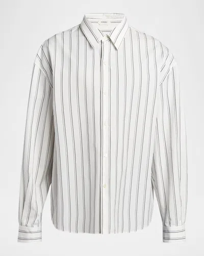 Versace Striped Shirt In White