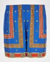 Versace Pattern-printed Twill Shorts In Blue