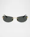 Versace Rectangle-frame Sunglasses In Black