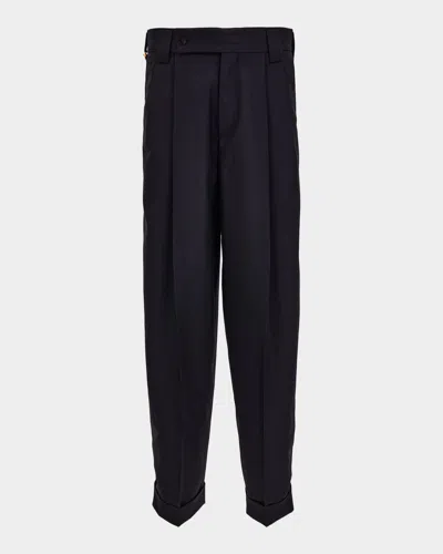 Versace Men & Apos;s Virgin Wool Trousers In Blue