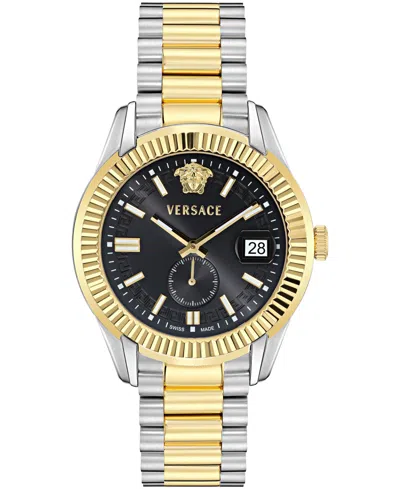 Versace Men's Apodis Two-tone Stainless Steel Bracelet Watch 41mm In Multi