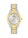 Versace Greca Gmt Fluted 41mm In Gold