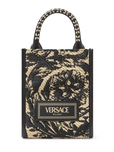 Versace Barocco Athena Tote Bag In Black