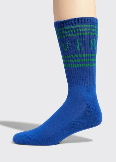 Versace Men's Athletic Band Socks In Blue