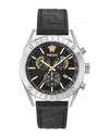 Versace Athletic Chrono Leather Strap In Multi