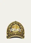 Versace Casquette De Baseball À Broderie Barocco In Black/gold