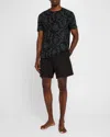 Versace Barocco Print Crewneck Undershirt In Blackgrey