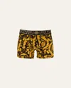 Versace Baroque-print Cotton Boxer Briefs In Black Print