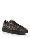 Versace Barocco-jacquard Greca Sneakers In Gold/tobacco