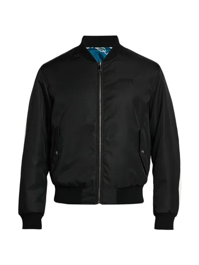 Versace Men's Barocco Mythic Reversible Twill Jacket In Black