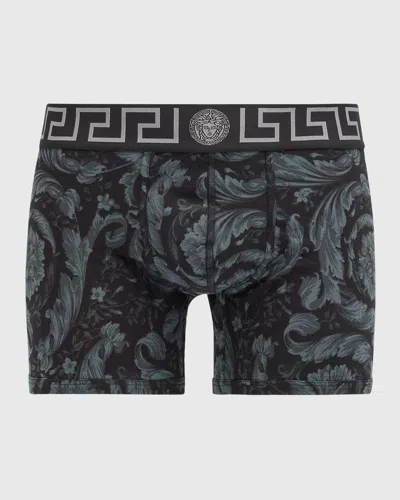 VERSACE MEN'S BAROCCO ORGANIC JERSEY TRUNKS