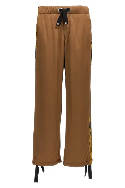 Versace Men 'barocco' Pants In Brown