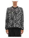 Versace Barocco Jacquard Wool Sweater In Multicolour