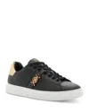 Versace Men's Biggie La Greca Leather Sneakers In Black