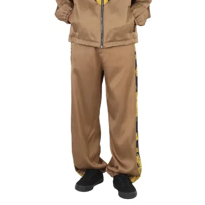 VERSACE MEN'S BLACK AND GOLD BAROCCO PRINT TRACK PANTS